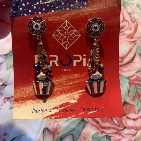 Firopa Jewelry - Firopa Patriotic Cupcake Earrings